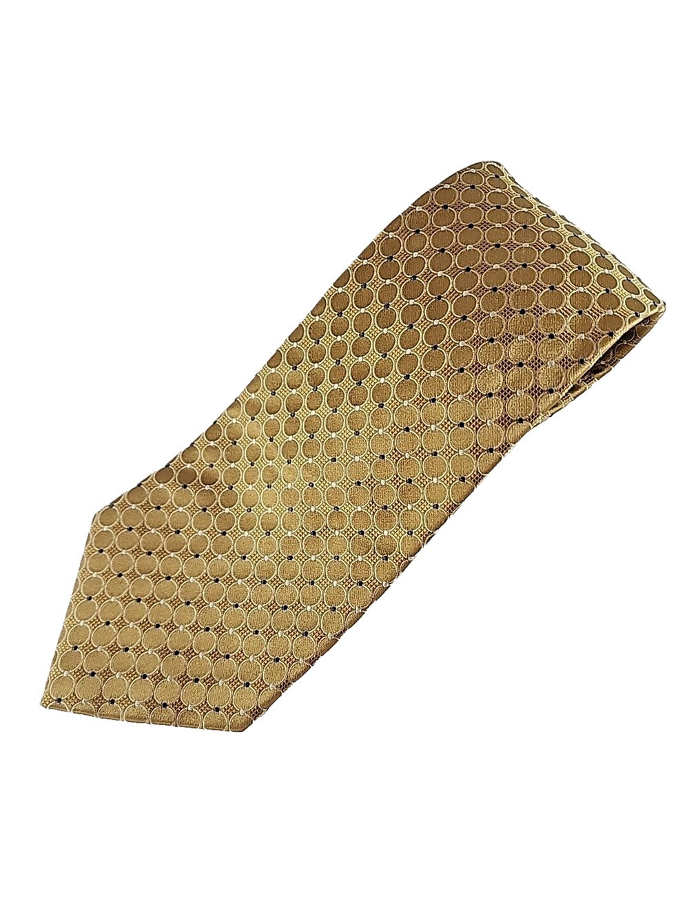 Geoffery Beene Gold Geometric Silk Necktie - Like New